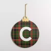 Monogram C Plaid Ornament Wall Plaque