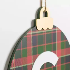 Monogram G Plaid Ornament Wall Plaque