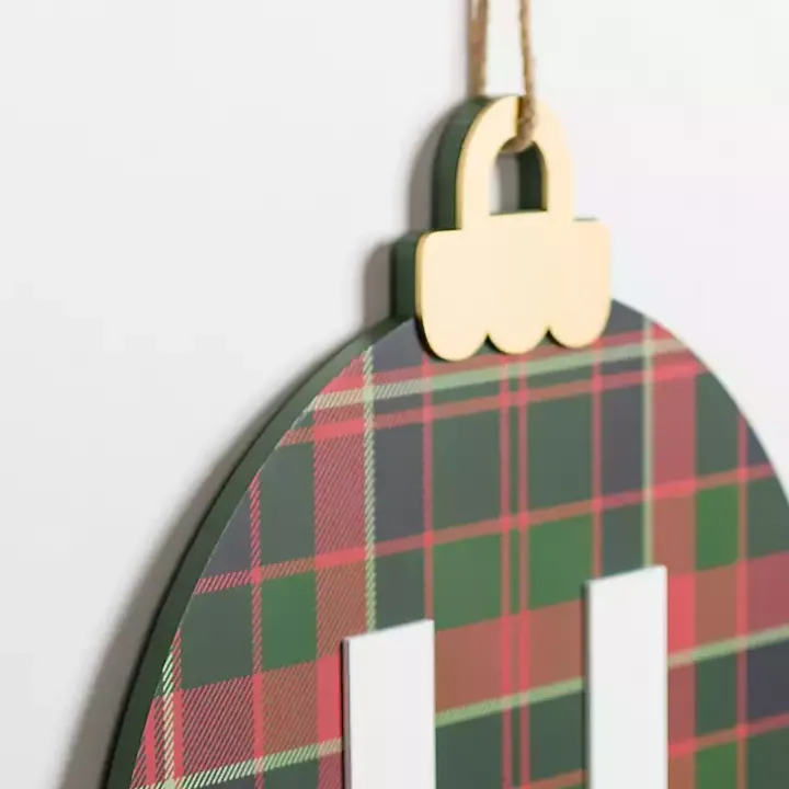 Monogram H Plaid Ornament Wall Plaque