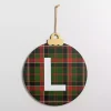 Monogram L Plaid Ornament Wall Plaque