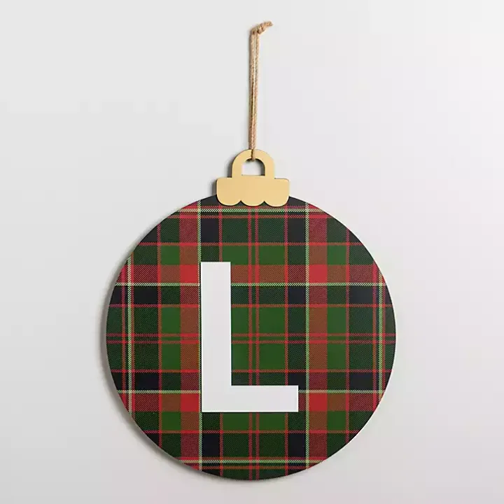 Monogram L Plaid Ornament Wall Plaque