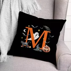 Monogram M Halloween Indoor/Outdoor Pillow