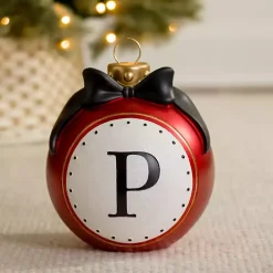 Monogram P Outdoor Christmas Ornament