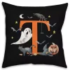 Monogram T Halloween Indoor/Outdoor Pillow