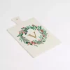 Monogram V Christmas Wreath Serving Board