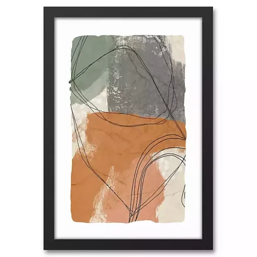 Moody Toned Abstract Framed Canvas Art Print