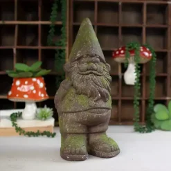 Mossy Patina Outdoor Gnome Statue
