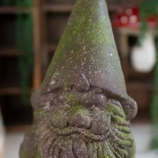 Mossy Patina Outdoor Gnome Statue