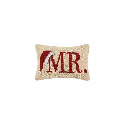 Mr. Santa Hat Wool Lumbar Pillow