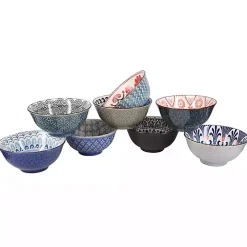 Multi Patterned Ceramic 8-pc. Bowl Set