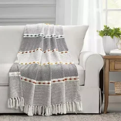 Multicolor Herringbone Stripe Throw