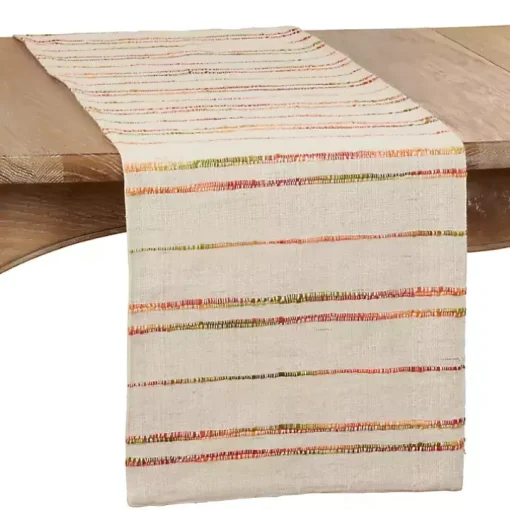 Multicolor Woven Lines Table Runner, 54 in.