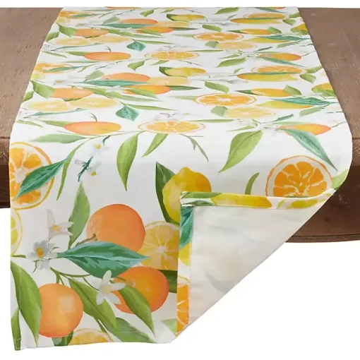 Multicolored Lemon and Orange Polyester Runner