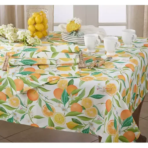 Multicolored Lemon and Orange Polyester Runner