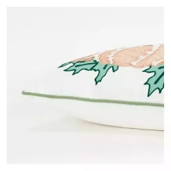 Multicolored Pumpkins Embroidered Throw Pillow