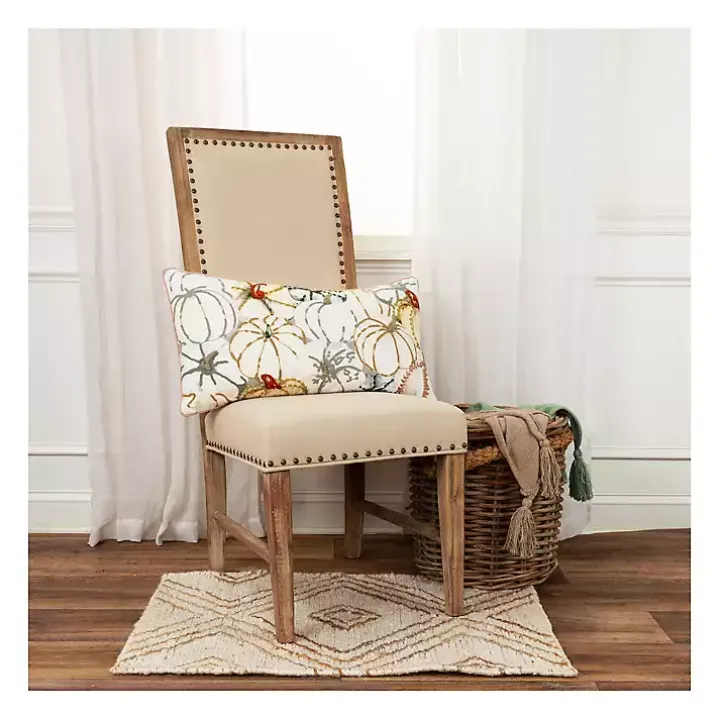 Multicolored Pumpkins Fall Color Throw Pillow