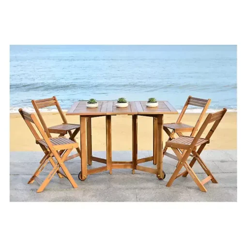 Natural Acacia Wood 4-pc. Foldable Dining Set