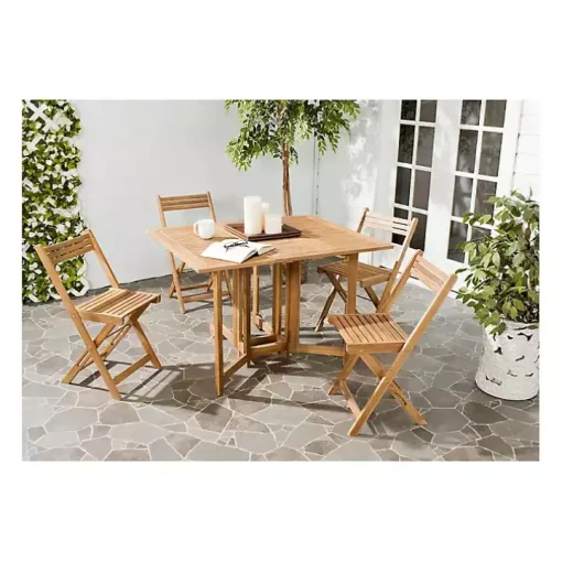 Natural Acacia Wood 4-pc. Foldable Dining Set