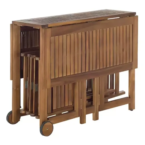 Natural Acacia Wood 4-pc. Foldable Dining Set