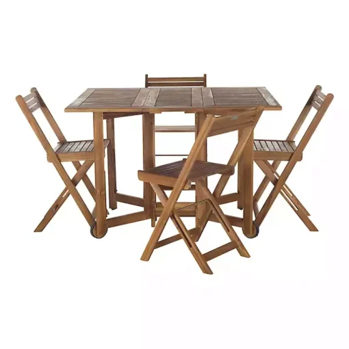 Natural Acacia Wood 4-pc. Foldable Dining Set