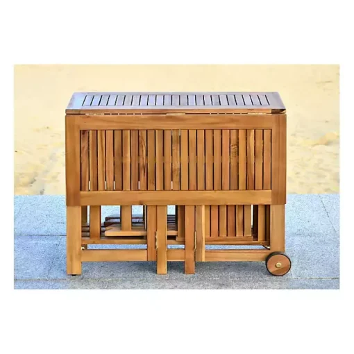 Natural Acacia Wood 4-pc. Foldable Dining Set