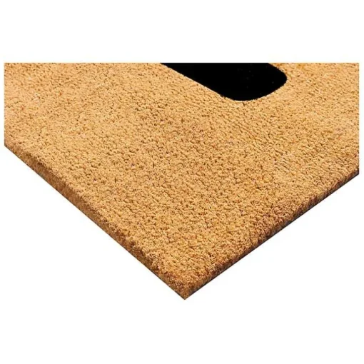 Natural and Black Coir Hello Doormat, 29x17 in.