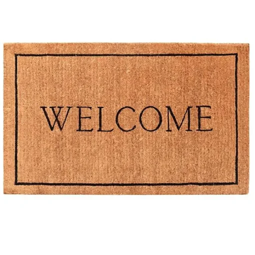 Natural and Black Welcome Doormat, 48x30 in.