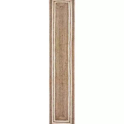 Natural Bleached Bordered Jute Table Runner