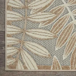 Natural Botanical Leaves Outdoor Area Rug, 9x13
