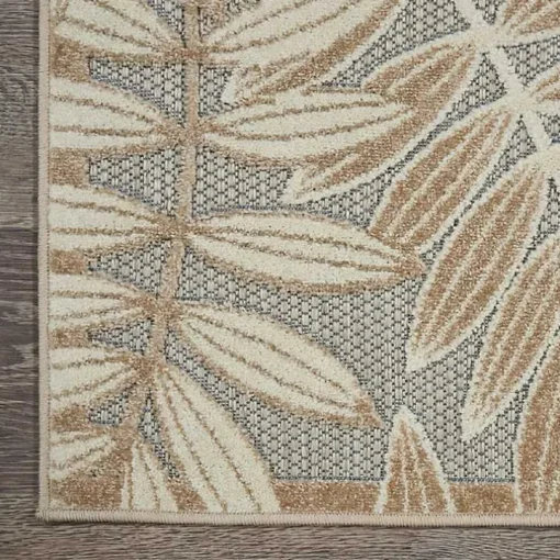 Natural Botanical Leaves Outdoor Area Rug, 9x13