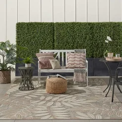 Natural Botanical Leaves Outdoor Area Rug, 9x13