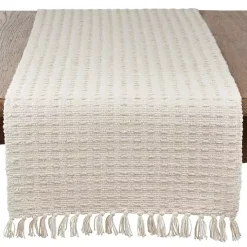Natural Dashed Woven Long Cotton Runner