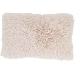 Natural Faux Fur Lumbar Pillow