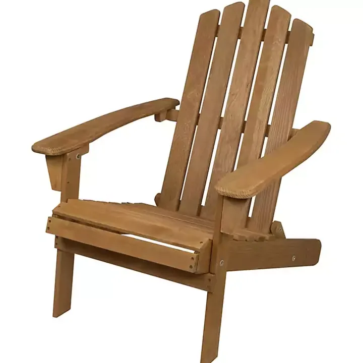 Natural Folding Outdoor Adirondack Chair