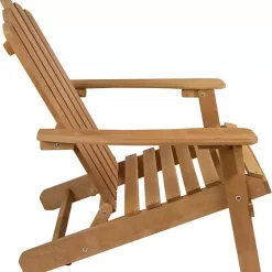 Natural Folding Outdoor Adirondack Chair