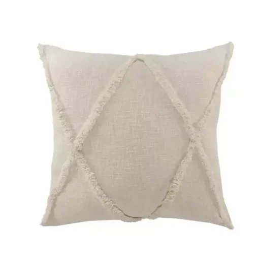 Natural Fringe Diamond Pillow, 26 in.