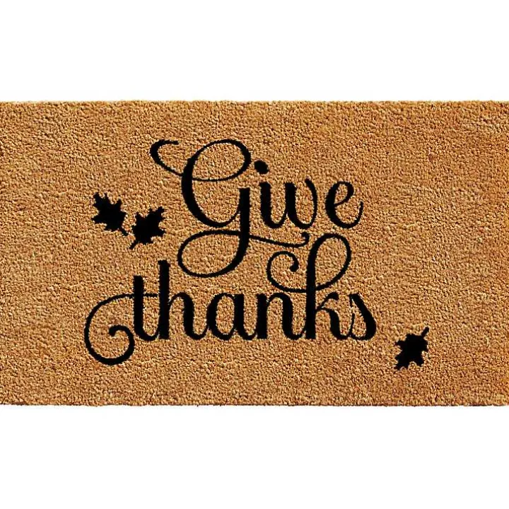Natural Give Thanks Thanksgiving Doormat, 29 in.