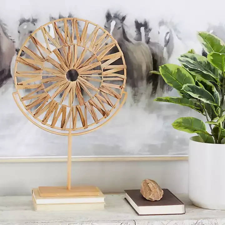 Natural Hyacinth Sunburst Sculpture