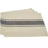 Natural Ivory Banded Cotton Placemats, Set of 4