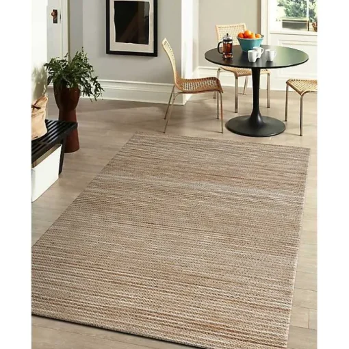 Natural Jute and Wool Woven Area Rug, 5x8
