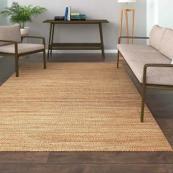 Natural Jute and Wool Woven Area Rug, 5x8