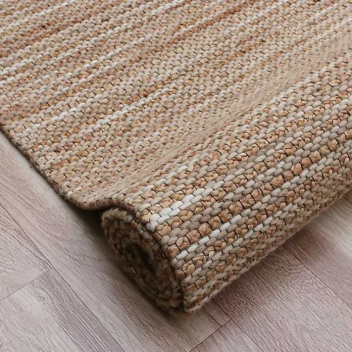 Natural Jute and Wool Woven Area Rug, 5x8