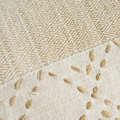 Natural Kantha Stitch Recycled Throw Pillow