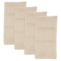 Natural Leno Striped Napkins, Set of 4