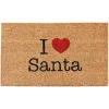 Natural Love Santa Heart Coir and Vinyl Doormat