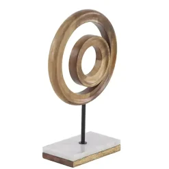 Natural Mango Wood Rings Sculpture