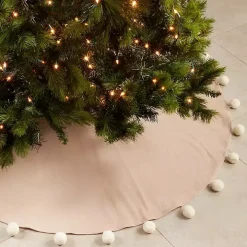 Natural Pom Pom Trim Tree Skirt