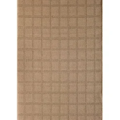 Natural Santorini Grid Outdoor Area Rug, 6x9