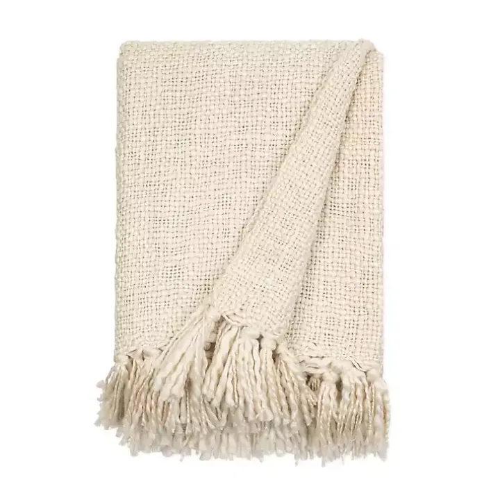 Natural Slubbed Yarn Throw