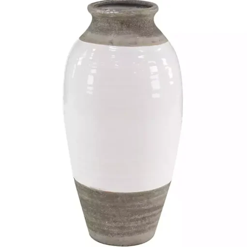 Natural Stone Two-Tone Coastal Vase